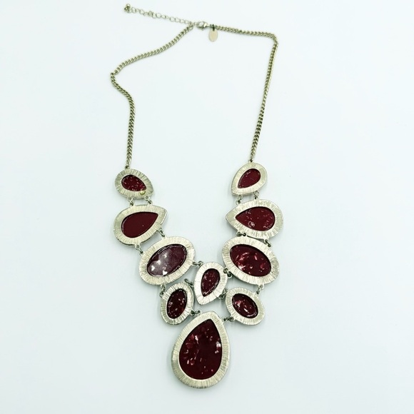 Wine Bib Acrylic Beaded Gold Toned Statement Necklace Chain - Picture 7 of 10